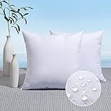 MIULEE Pack of 2 18x18 Outdoor Pillow Inserts, Outdoor Throw Pillows Water-Resistant Decorative Premium Square Pillow Stuffer Sham for Porch Swing Couch Sofa Cushion Patio Furniture 2 18x18 Inch (Pack of 2)