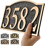 Personalized Address Plaque Sign Cast Metal - Custom House Number Plaque Sign,House Address Numbers for House Address Outside,Store,Yard,Garage,Apartment,Thick Rust-Free,Fade Resistant 911 Visibility Style4