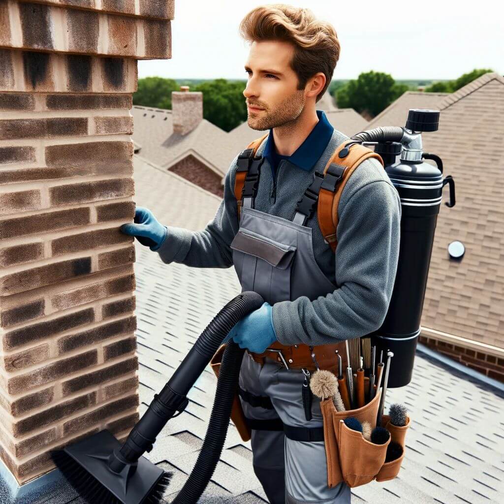 A skilled chimney sweep technician in Arlington TX - Chimney Sweep Arlington Tx