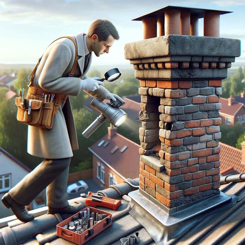 Inspection and assessment phase in Chimney Rebuilding vs Tuckpointing