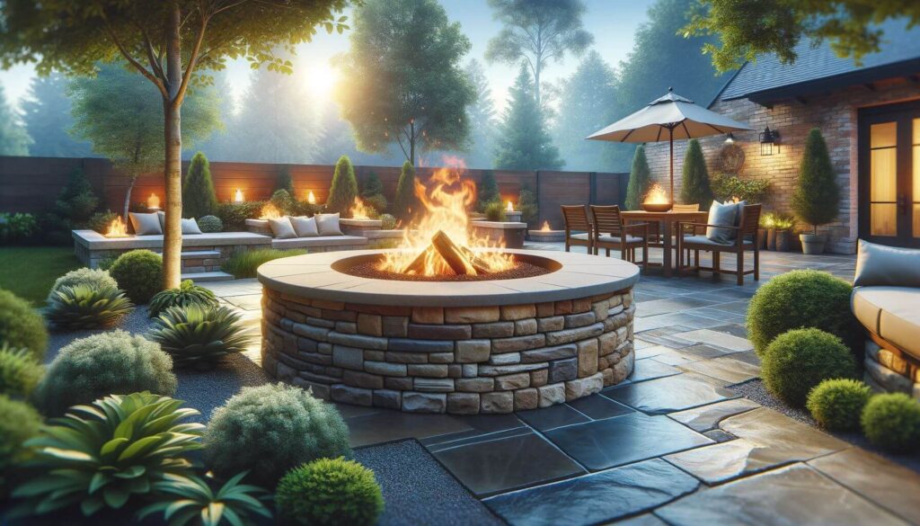 Masonry fire pit to enhance outdoor living spaces