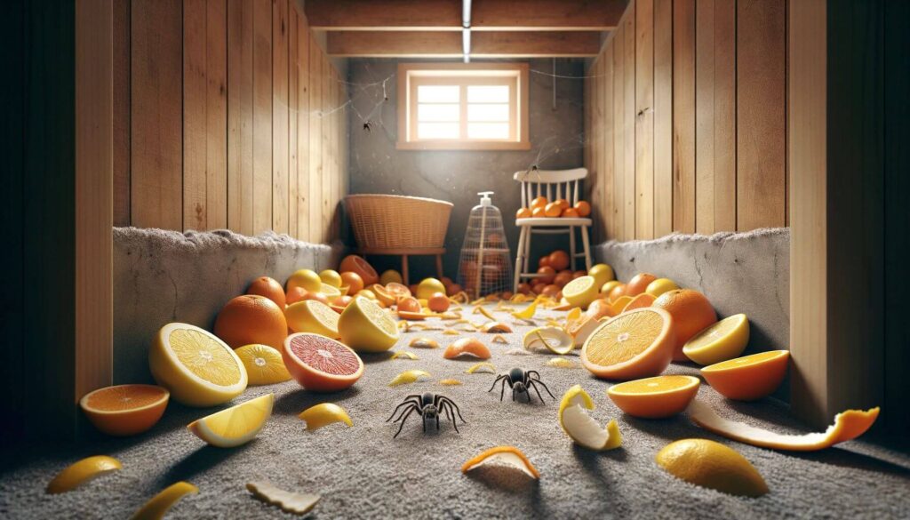 Use of citrus peels to get rid of spiders in a basement