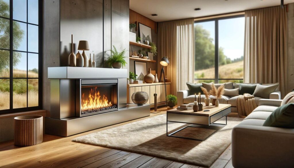 Modern Living Room with Energy-Efficient Gas Fireplace