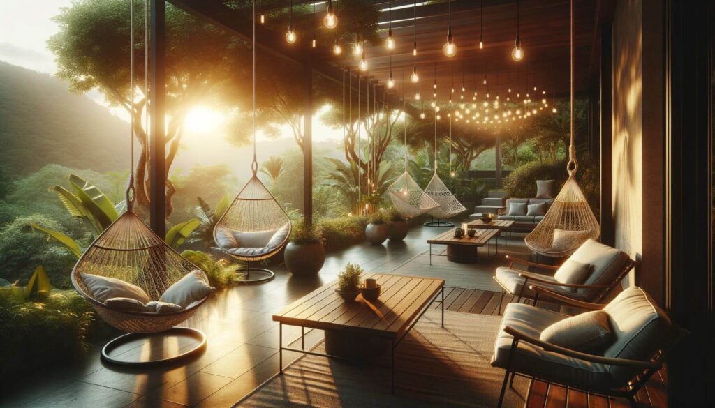 Patio ambiance hanging chairs and hammocks To enhance patio space