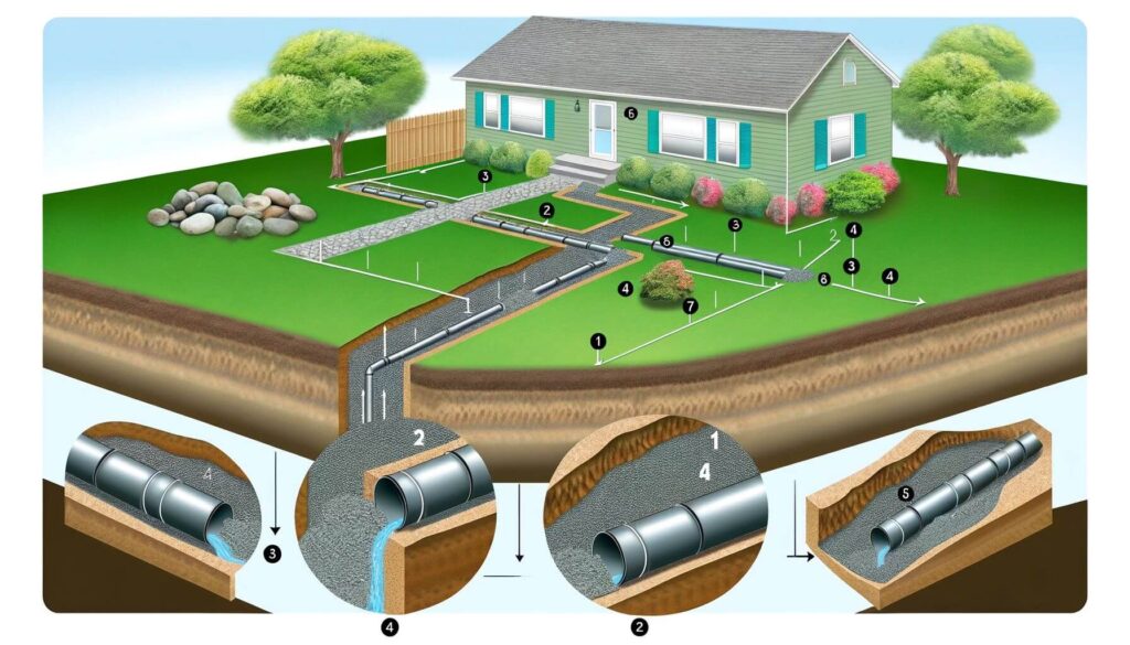 what does a french drain look like process of installing a French drain system.