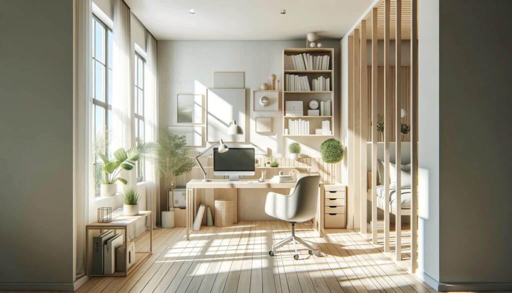 A Scandinavian simplicity themed modern home office