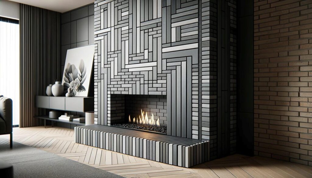A modern twist on brickwork with a Modern Twist How to Design Fireplace Hearth 50 Stunning Ideas
