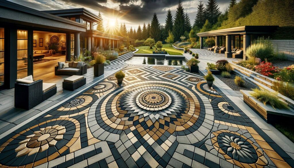 A patio innovative paver patterns