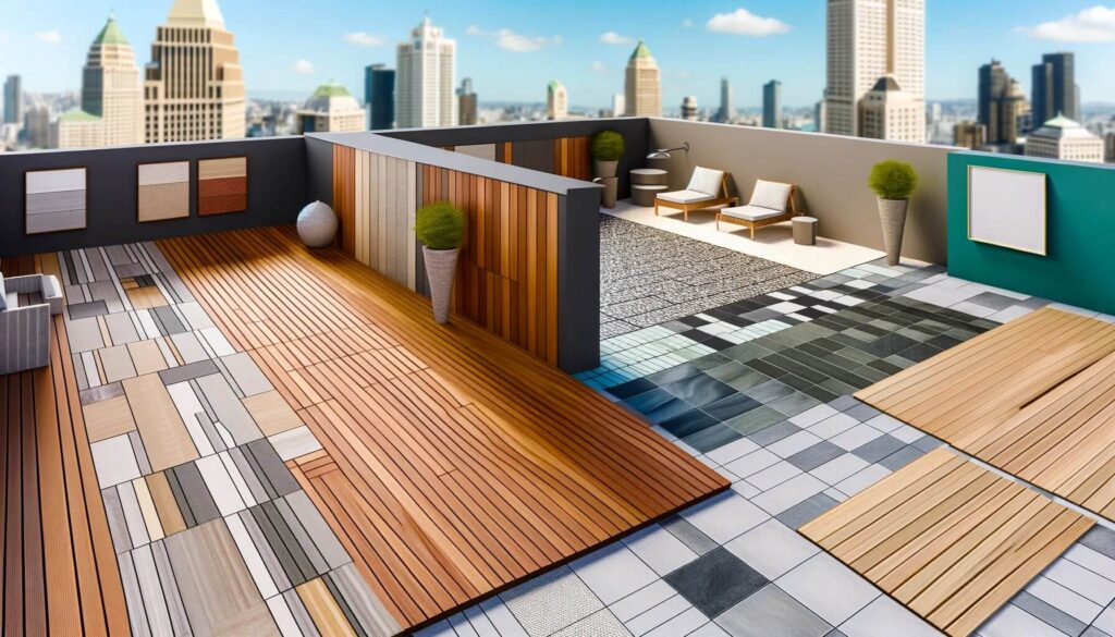 A stylish rooftop retreat with modern flooring options
