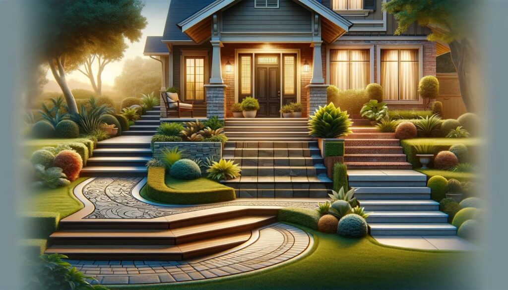 Aesthetically entrance to a home curb appeal