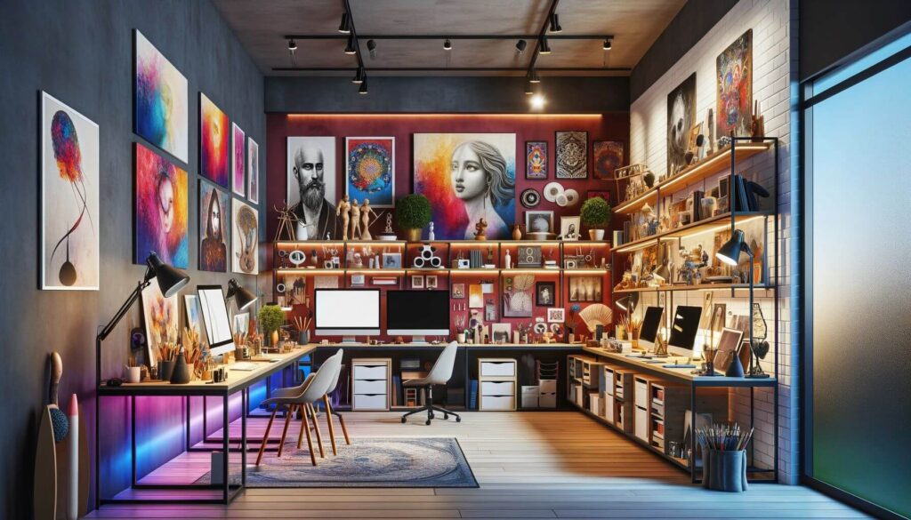 An artistic atelier themed home office