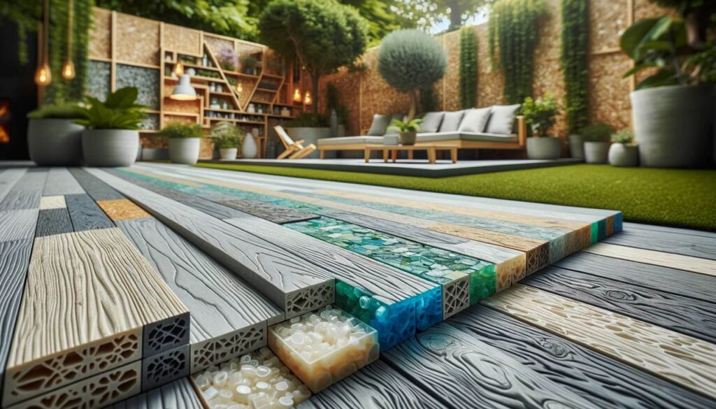 An eco-friendly outdoor flooring made from recycled plastic lumber