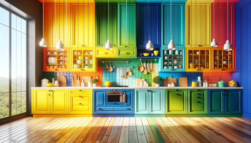 Colorful kitchen Cabinets