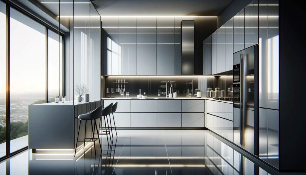 Contemporary High Gloss kitchen Cabinets