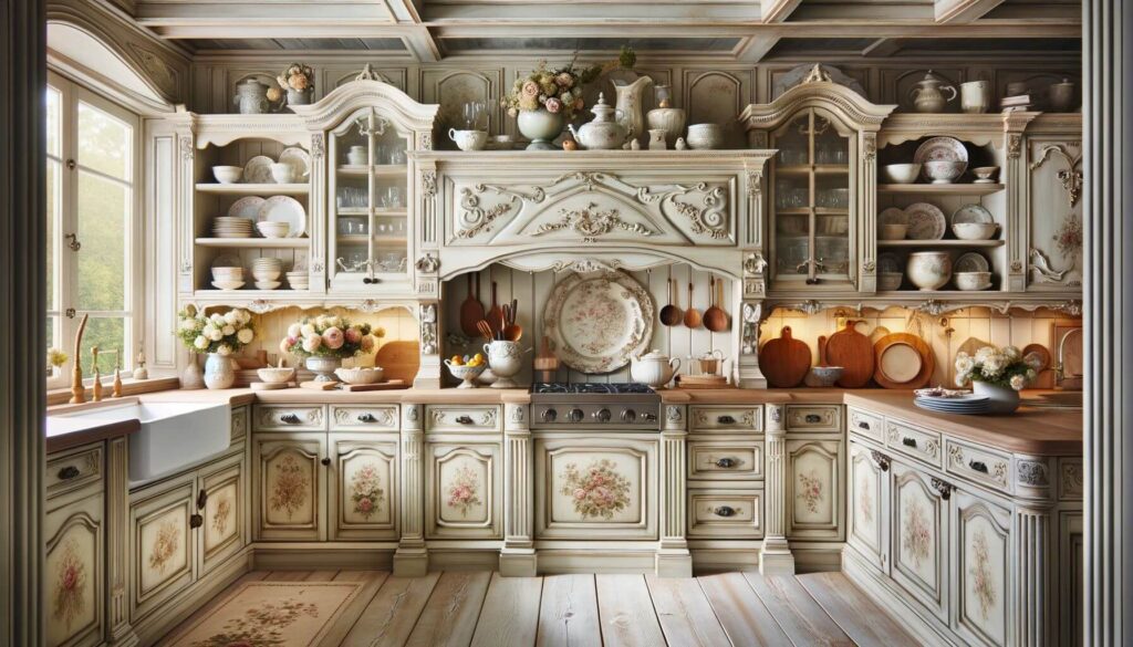 French Country style kitchen cabinets