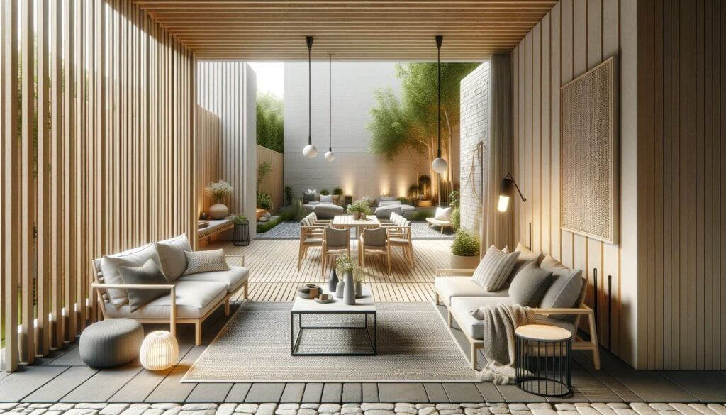 How to design Scandinavian outdoor aesthetics emphasizing minimalism simplicity and functionality