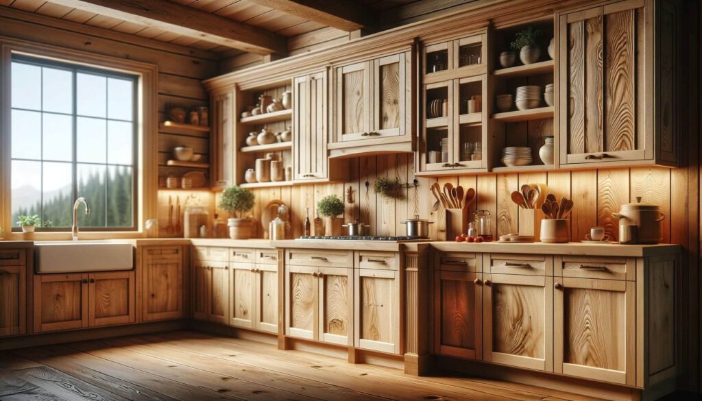 Natural Wood kitchen Cabinets