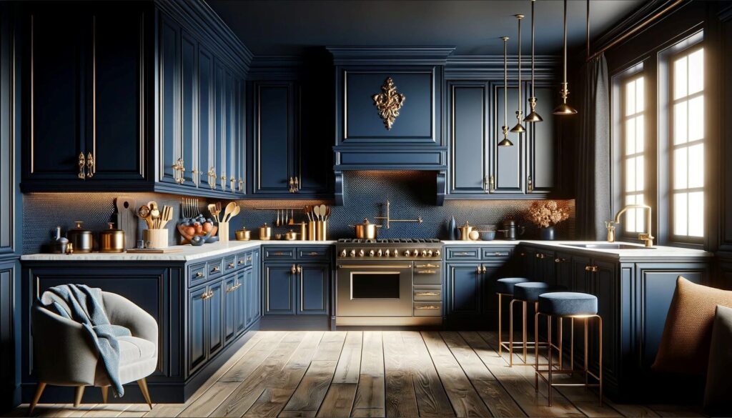 Navy Blue kitchen Cabinets