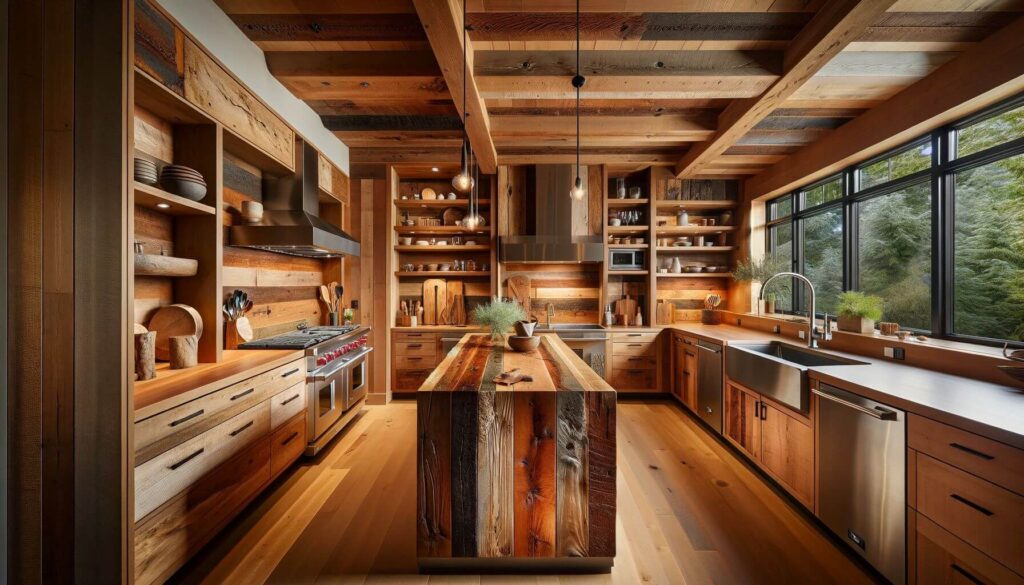 Reclaimed wood accents to add warmth in your seattle washington kitchen