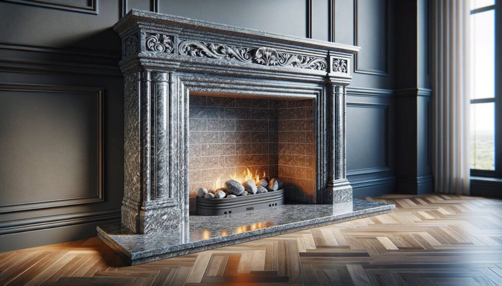 The granite hearth is known for its durability and resistance to heat