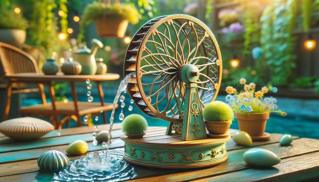 Whimsical Water Wheel - A playful addition to any garden, a small water wheel adds movement and charm to your outdoor space