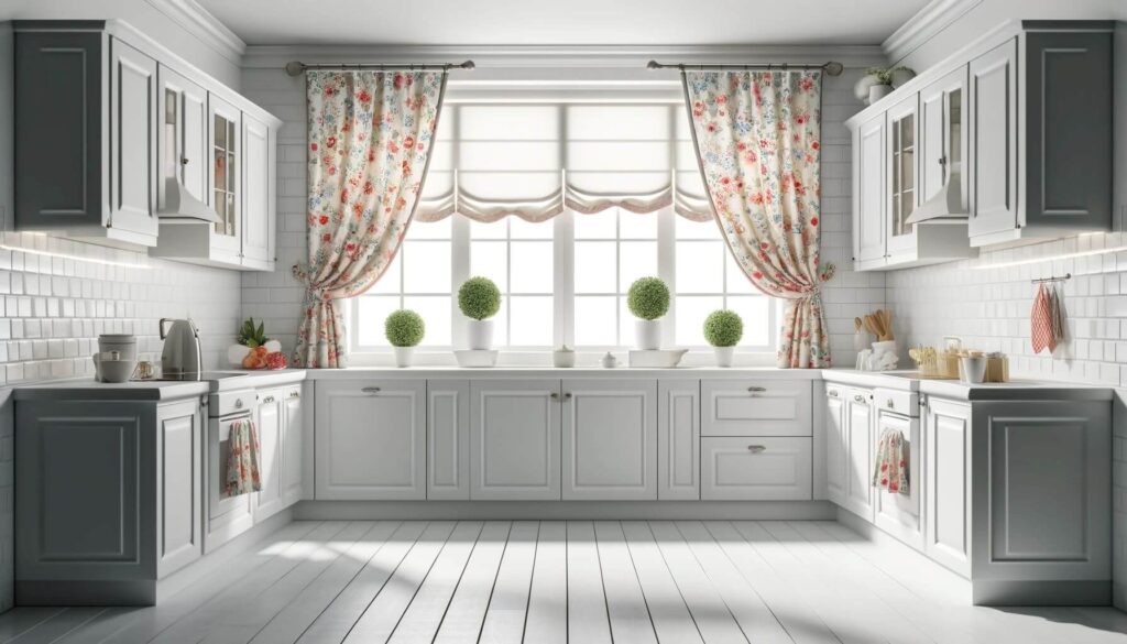 Window treatments in cheerful patterns
