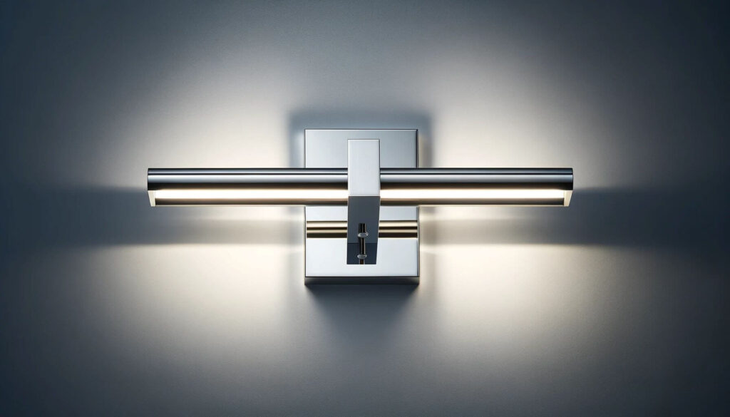 A contemporary T-bar sconce
