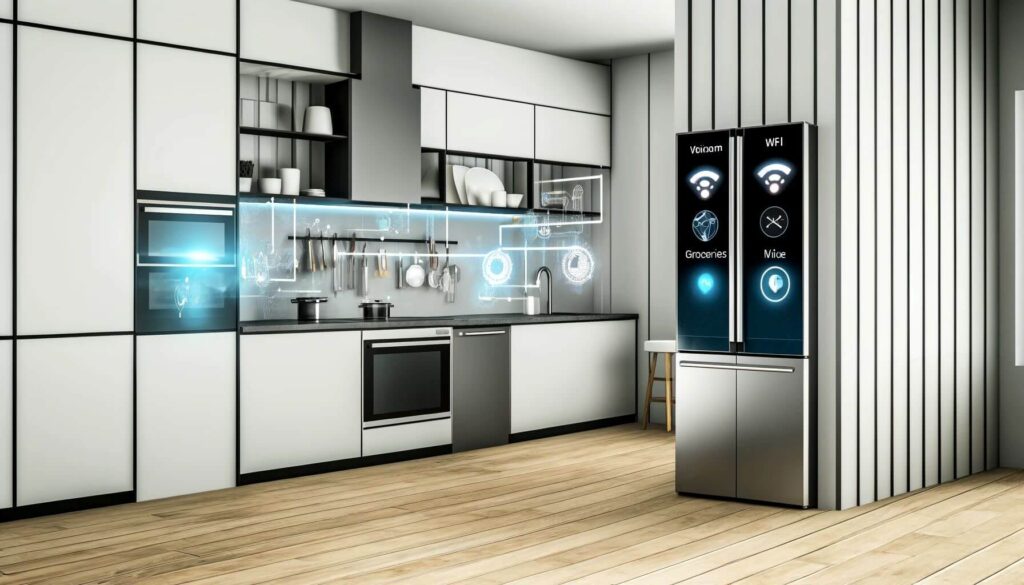 A kitchen fully equipped with smart technology in houston tx