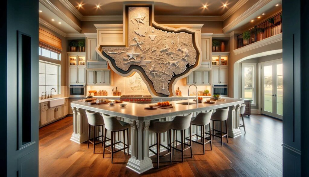 A spacious kitchen a Texas-sized island