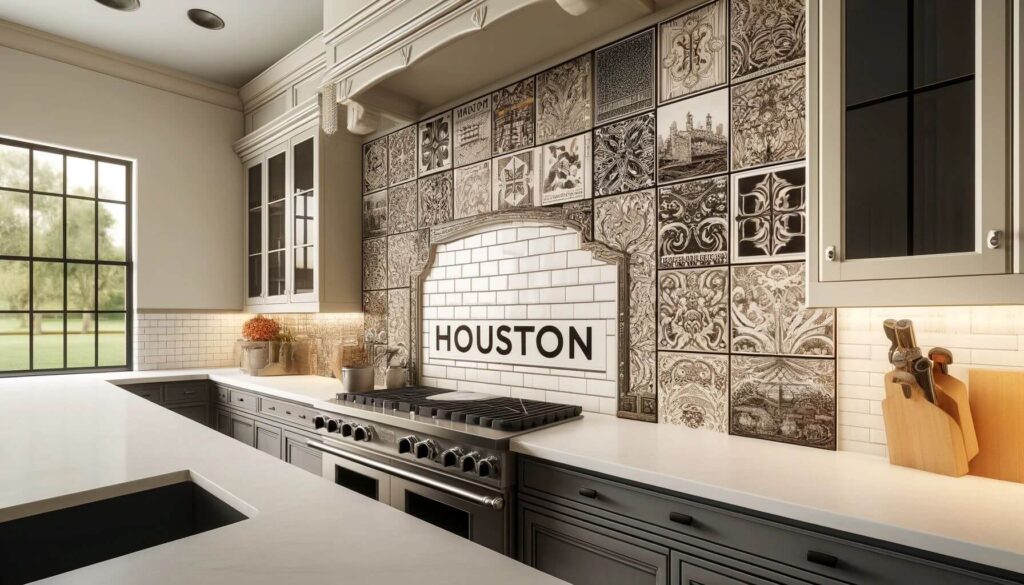 A stylish kitchen custom tile backsplash