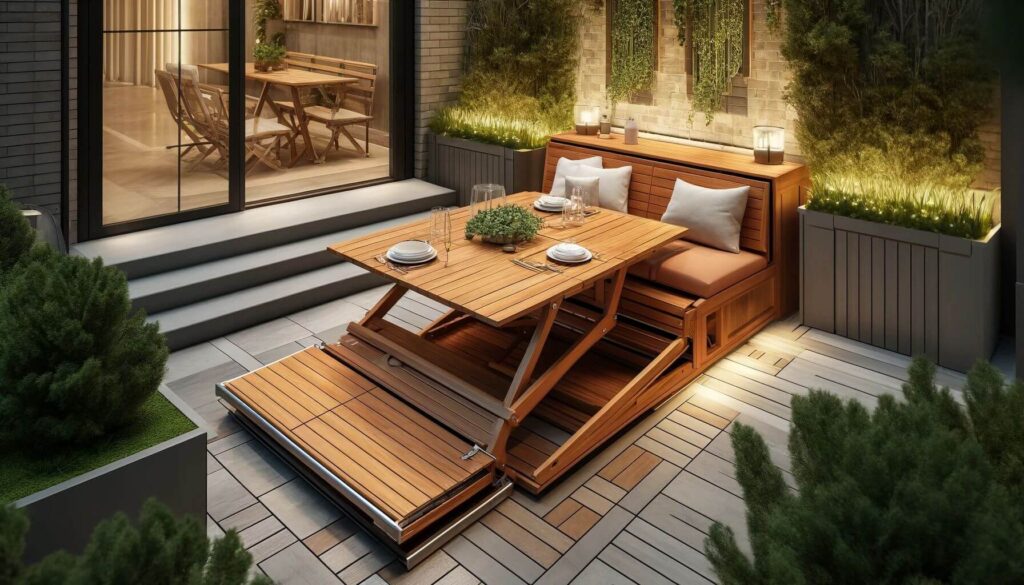 A versatile outdoor setting convertible furniture