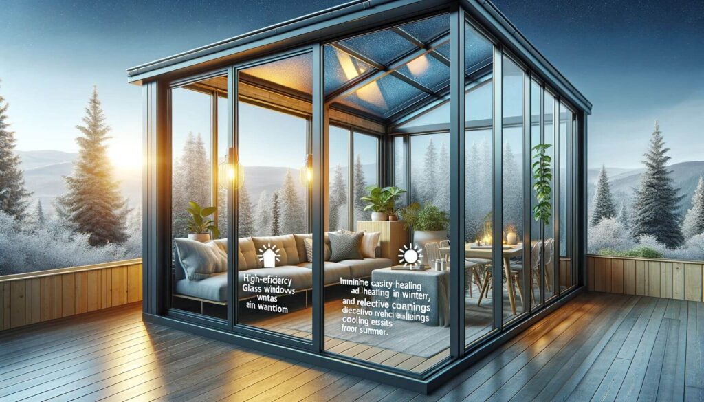 Advanced insulation materials demonstrating the energy efficiency aspect of sunroom