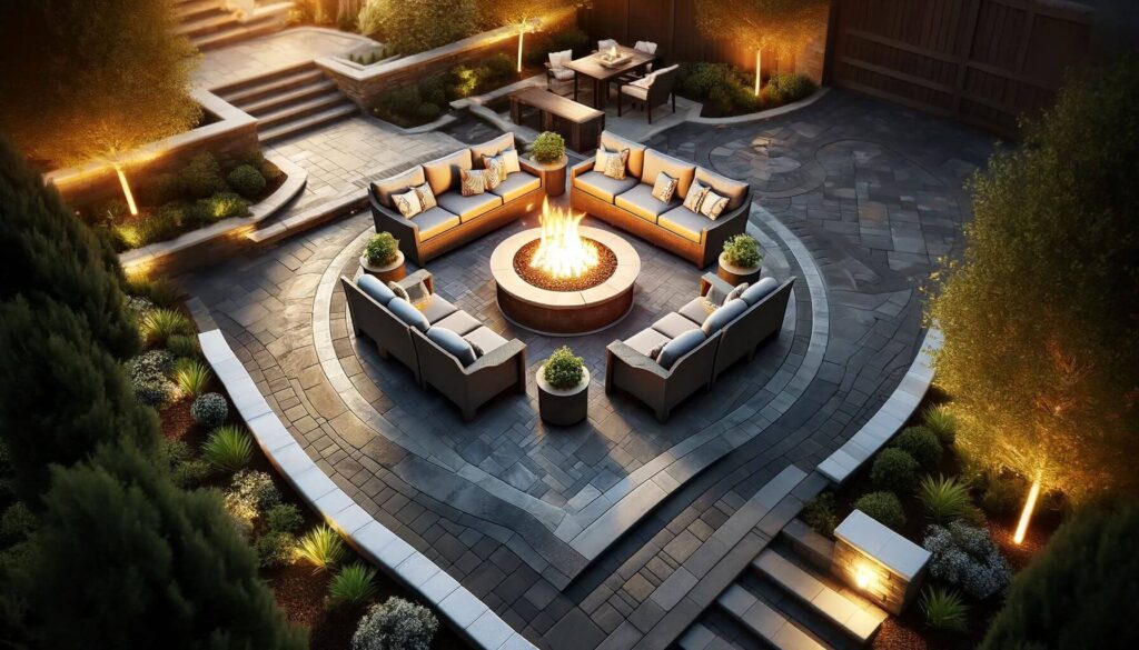 Anchor Your Outdoor Space with Central Features like fire pit