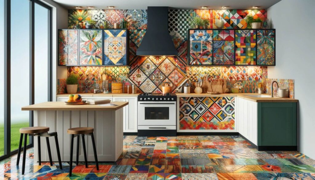Bold Backsplashes kitchen design with vibrant colors and patterns