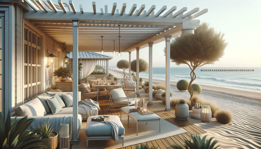 Chic Beach Style Pergolas from materials that are resistant to salt