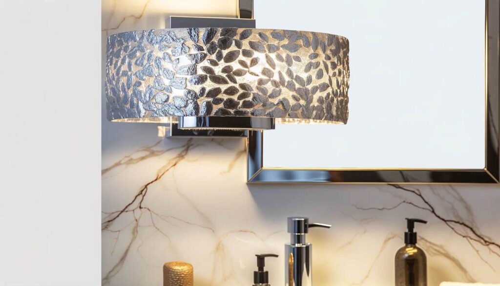 Elevate your bathroom's decor with the Luxe Silver Leaf Wall Light fixture