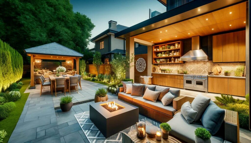 Outdoor living patio design kitchen idea