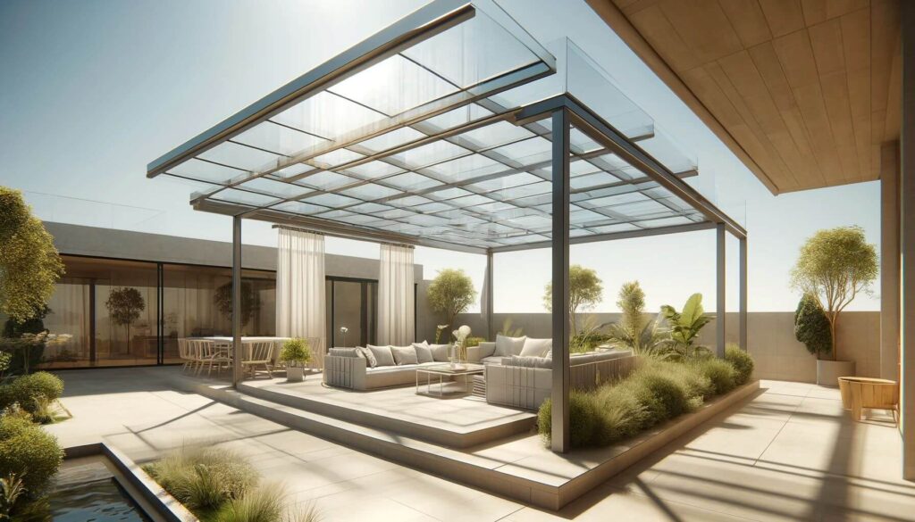 Pergola Roof Ideas with Plexiglass with UV Filters