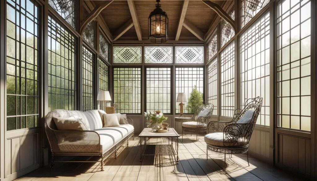 Sunroom where traditional design meets modern comfort