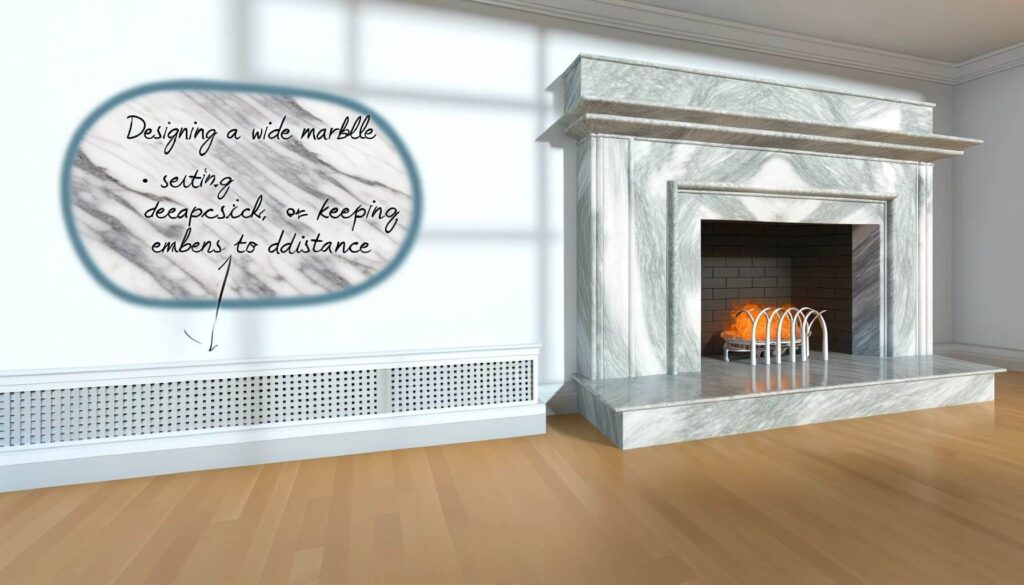 Wide Marble Hearth