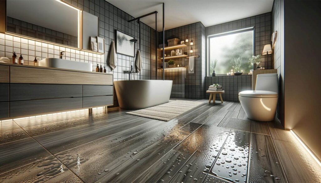 Cozy Bathroom with Waterproof Tile Flooring