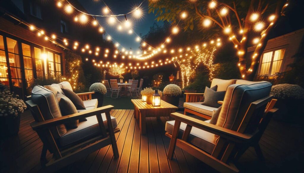 Drape string lights above your patio