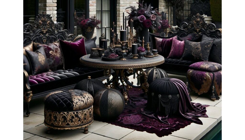 Gothic Glamour ambiance on a patio