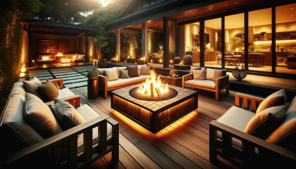 Install a fire pit for natural light and warmth