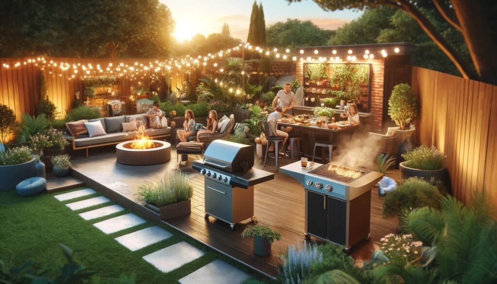 Outdoor Grill in a Backyard