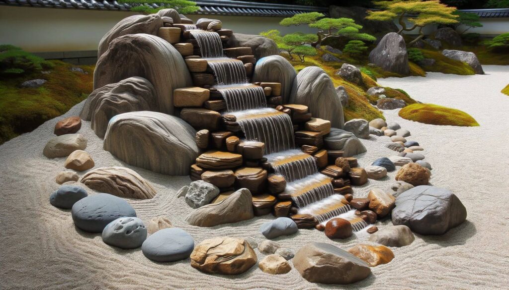 Rock Cascade A dry waterfall for zen garden