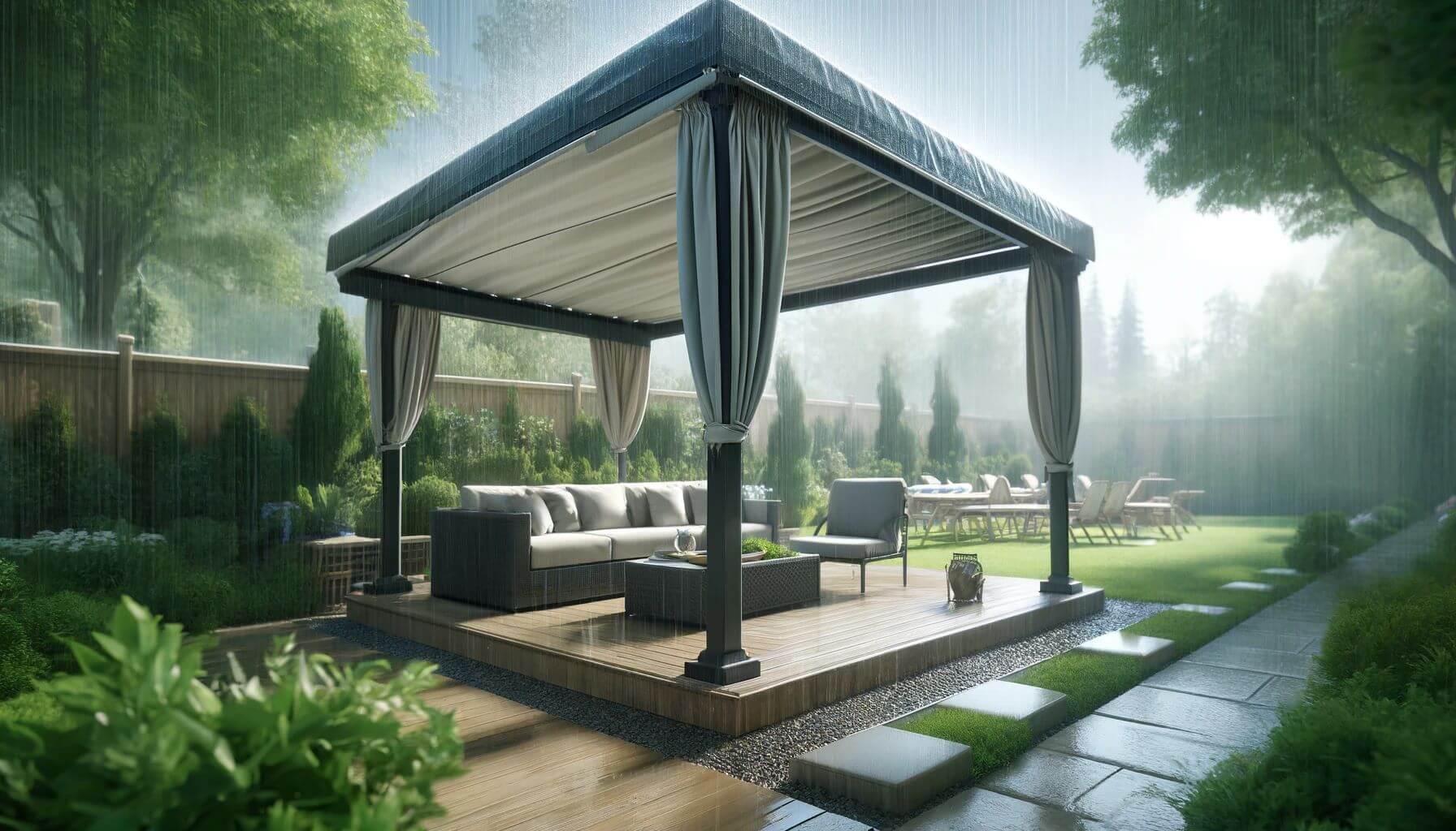 Shield with Waterproof Pergola Covers