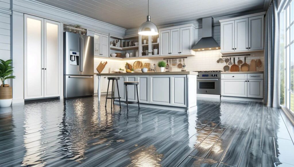 Sleek Kitchen with Waterproof Vinyl Flooring