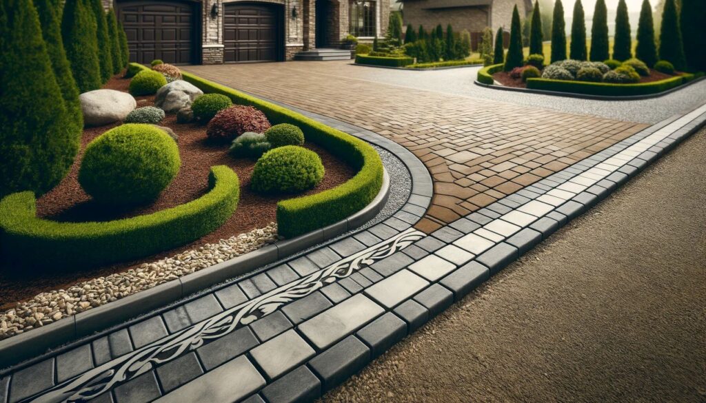 Use Decorative Borders made of brick, stone, or concrete