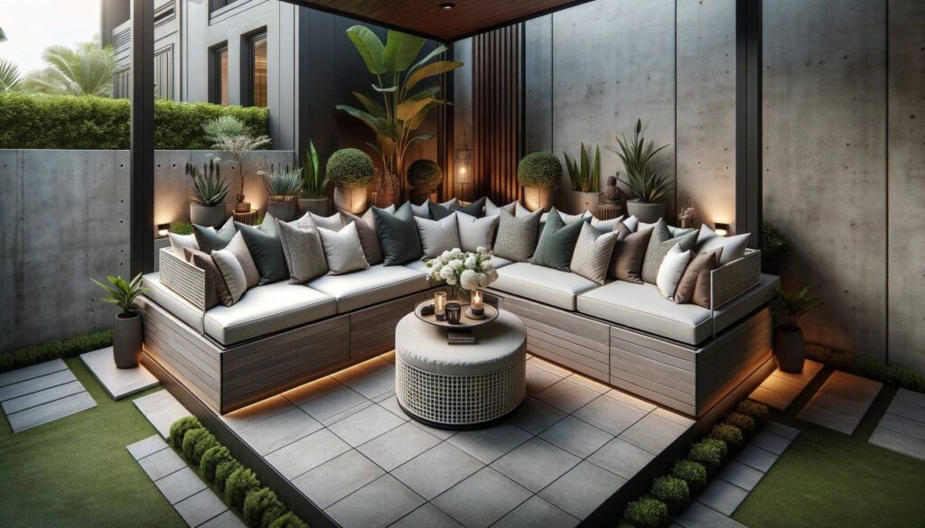 Utilize corner spaces with a custom-designed lounge set